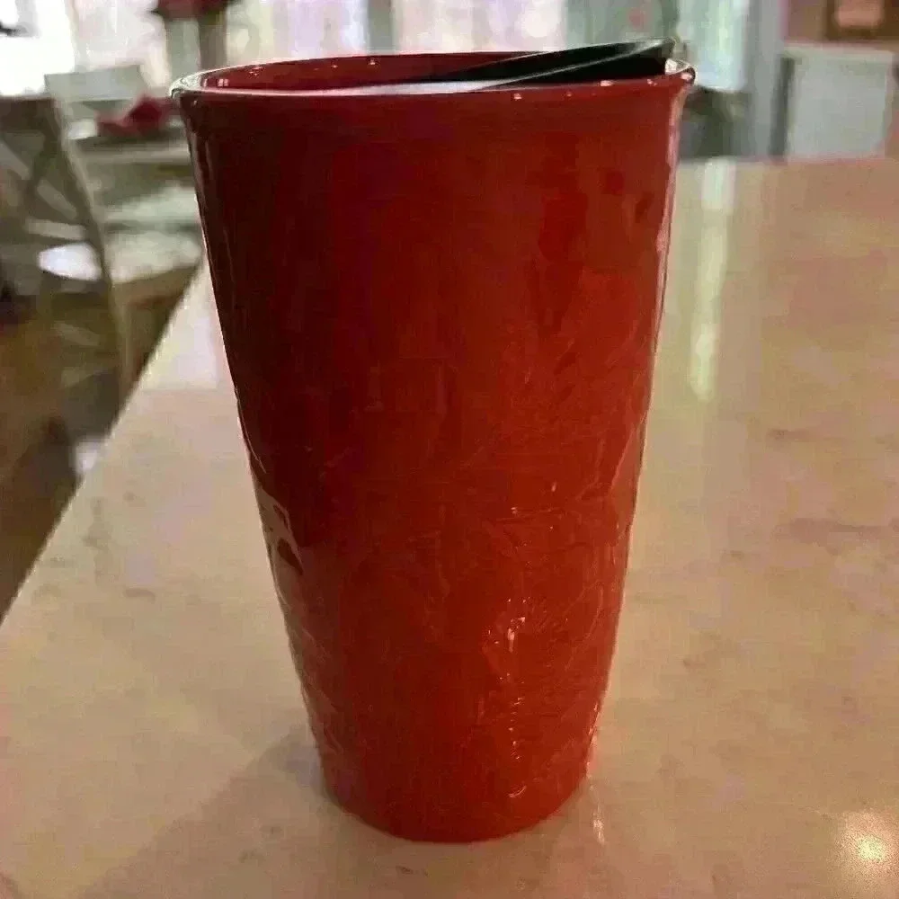 EUC Starbucks’s coffee cup - beautiful floral pattern coral